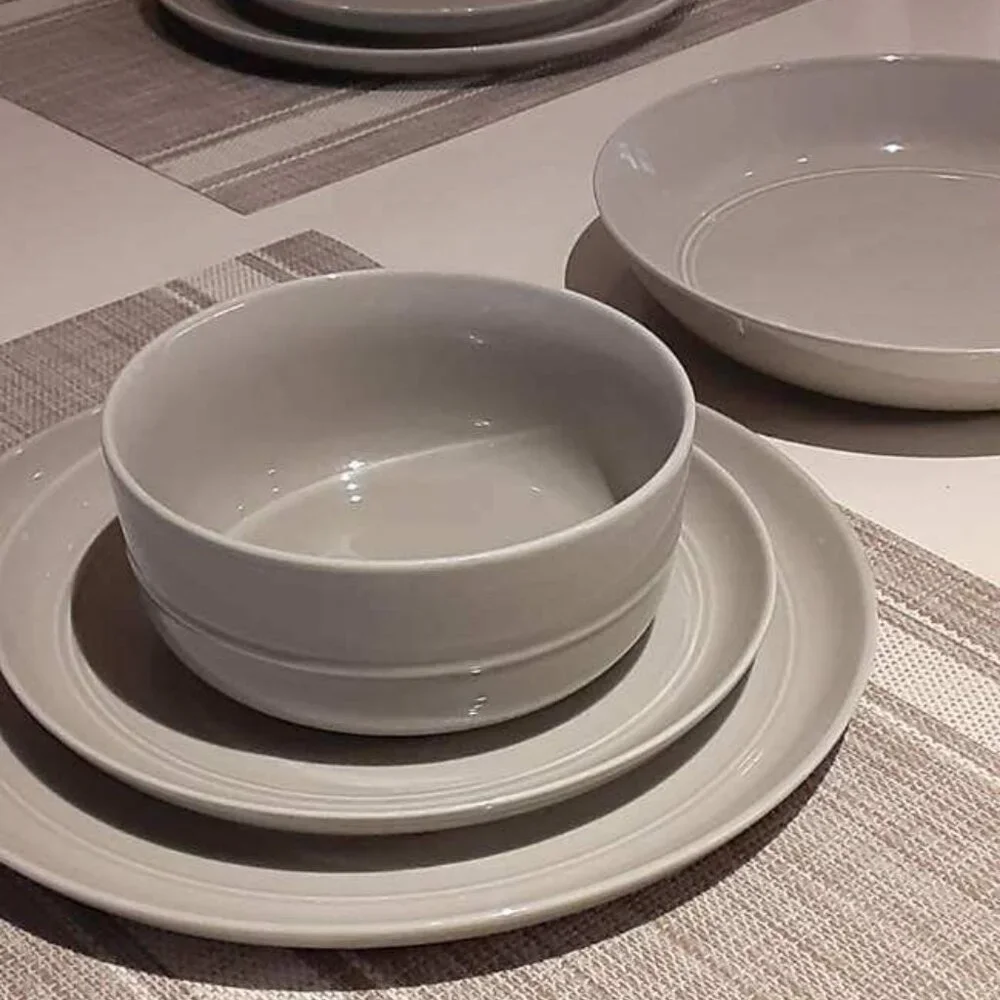 Crate&Barrel Light Grey Coffee Mugs - set of (4)